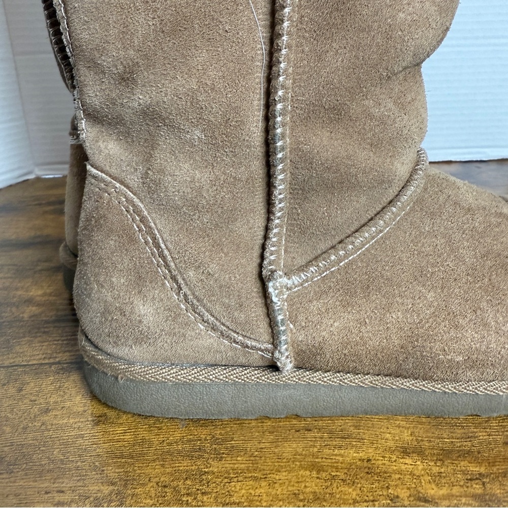 Xhilaration Boots Genuine Suede Tan Faux Fur Lining Women's Size 7 Rubber Sole - Picture 6 of 12